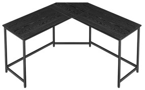 Mesa em forma de L VASAGLE, mesa de jogos, 149 x 149 x 76 cm, mesa de canto para estudo, home office, economia de espaço, fácil montagem, preto ébano e tinta preta LWD073B56