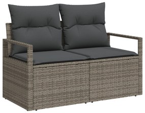 Conjunto de Sofá de Jardim vidaXL 6 Peças com Almofadas Cinza Rattan S