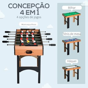 HOMCOM Mesa Multi-Jogos 4 em 1 Mesa de Jogos para Crianças acima de 6