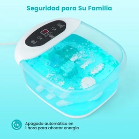Massajador de banho para pés com pedra de massagem amovível e pérolas Massajador de banho para pés com bolhas e vibração 33 x 39 x 18 cm Azul