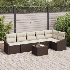 vidaXL Conjunto de Sofá de Jardim de 6 Peças com Almofadas Cinza Rattan Poliéster