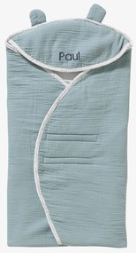 Manta com capuz para cadeira-auto verde medio liso com motivo