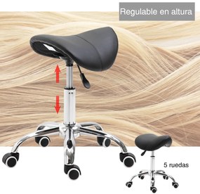 Cadeira De Trabalho com Rodinhas Banquinho Giratório Banquinho Cosmético preto