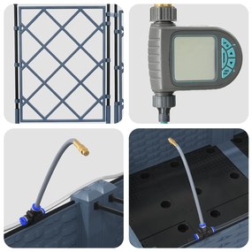 Jardineiras com Sistema de Irrigação 5 pcs Cinzento