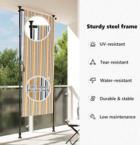 Estore de rolo exterior 100x270 cm tecido/aço amarelo e branco