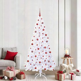 vidaXL Árvore de Natal Artificial com 300 LEDs Branco 210 cm PVC e Aço
