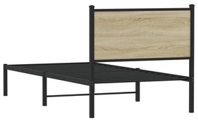 Estrutura de cama sem colchão 90x190 cm metal carvalho sonoma