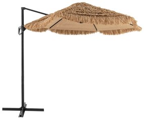 Guarda-sol suspenso estilo havaiano  283 x 245 cm com cobertura à prova de sol e parte superior ventilada para piscina, jardim, natural