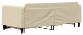 Sofá-cama com gavetão e gavetas 90x200 cm tecido cor creme
