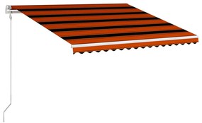 Toldo retrátil automático 400x300 cm laranja e castanho