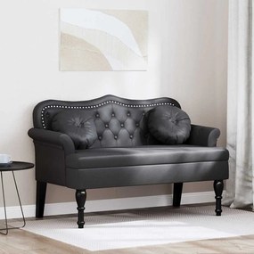 vidaXL Banco Chesterfield Preto 120,5 x 65 x 75 cm Couro Sintético