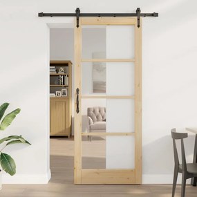 Porta Deslizante vidaXL com Conjunto de Ferragens 'ORKDAL'86x211 cm