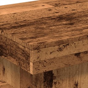 Mesa de centro com luzes LED 50x50x40 cm madeira velha