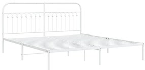Estrutura de cama com cabeceira 183x213 cm metal branco