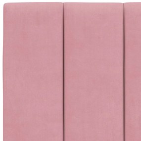 Cama com colchão 140x200 cm veludo rosa