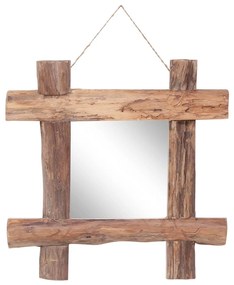 283933 vidaXL Espelho de troncos 50x50 cm madeira recuperada maciça natural