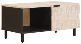 vidaXL Mesa de centro Branco 80 x 50 x 40 cm Madeira de manga maciça