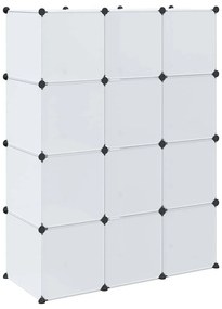 Armário plástico modular 9 gavetas 109x36,5x143 cm branco