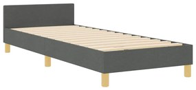 Cama de Tecido Cinza Escuro vidaXL 90x200 cm