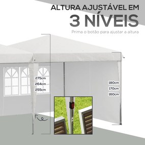 Tenda Dobrável 6x3 m com Paredes Laterais Tenda para Festas com Altura