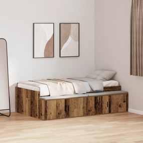vidaXL Estrutura Cama Armazenamento Madeira Velha 80x200 cm