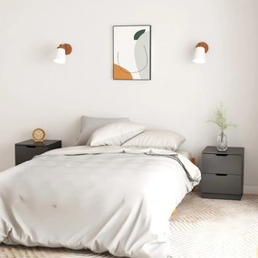 vidaXL Mesas de cabeceira 2 pcs 40x40x50 cm contraplacado cinzento