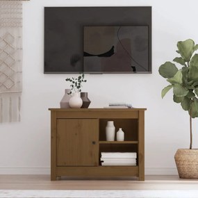 Móvel de TV 70x36,5x52 cm madeira de pinho maciça castanho mel