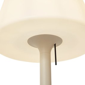 Candeeiro de Chão Moderno para Exterior Bege com Abajur Branco IP44 - Big Virginia Moderno
