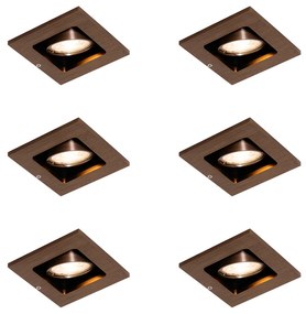 Conjunto de 6 Focos Embutidos Modernos Bronze Escuro Ajustáveis - Qure