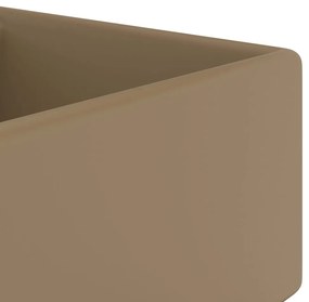 Lavatório luxuoso quadrado 41x41 cm cerâmica creme mate