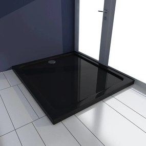 vidaXL Base de chuveiro retangular ABS 80 x 90 cm preto