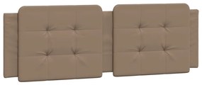 Estrutura cama c/ luzes LED 160x200 couro artificial cappuccino