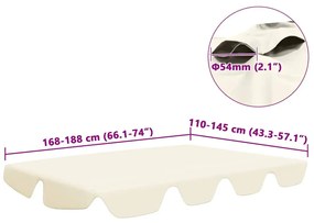 Toldo suplente baloiço jardim 188/168x145/110cm creme