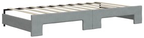 Sofá-cama c/ gavetão e gavetas 90x190 cm tecido cinzento-claro