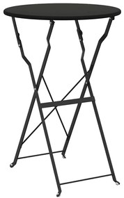 Mesa bistrô dobrável antracite Ø50x71 cm em aço revestido a pó