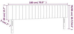 Cabeceira de cama c/ luzes LED tecido 180x5x78/88 cm azul