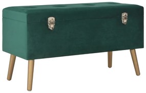 vidaXL Banco com compartimento de arrumação 80 cm veludo verde