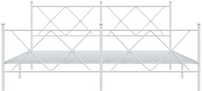 Estrutura de cama com cabeceira e pés 180x200 cm metal branco