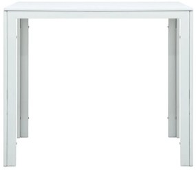 Mesa de centro 78x78x74 cm PEAD aspeto madeira branco