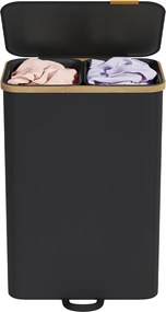 Cesto da roupa suja com tampa, 150L, 52 x 38,5 x 75 cm Preto