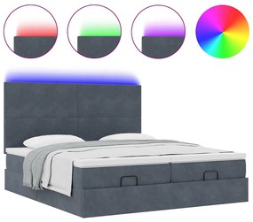 Estrutura cama otomana colchões 180x200 cm cinzento escuro
