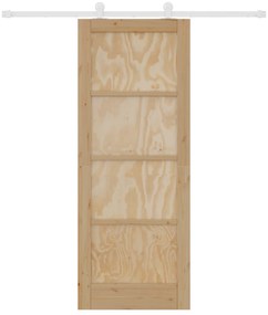 Porta Deslizante vidaXL com Conjunto de Ferragens 78x202 cm Madeira Ma