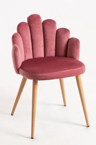 Cadeira Hand Veludo - Rosa