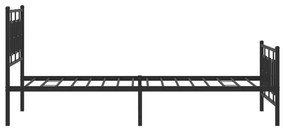 Estrutura de cama com cabeceira e pés 107x203 cm metal preto
