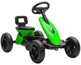 AIYAPLAY Kart a pedais para crianças, karting criança de 2 a 5 anos com rodas EVA silenciosas, avançar e recuar, verde | Aosom Portugal