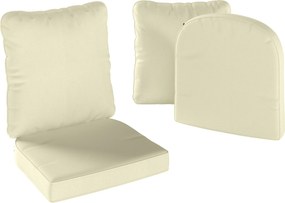 Outsunny Conjunto de 2 almofadas de assento com encosto, almofada de assento e encosto para exterior e interior, creme | Aosom Portugal