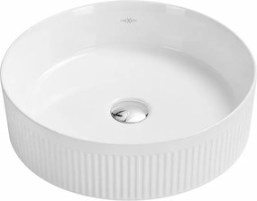Mexen Grovo lavatório de bancada estriado 39 x 39 cm, branco - 22303900