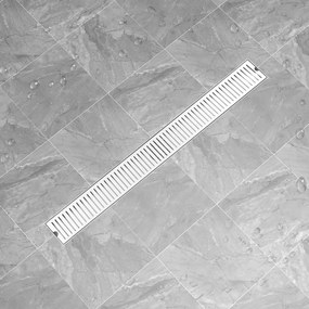 VidaXL Dreno de chuveiro com ventilação 103x14 cm aço inoxidável