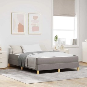 vidaXL Cama Box Cinzento-acastanhado 140 x 190 cm tecido