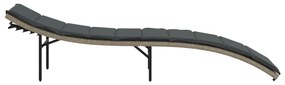 Espreguiçadeira com almofadão 55x199x50 cm vime PE